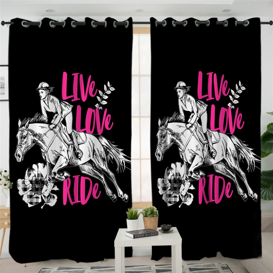 Horse Race 2 Panel Curtains
