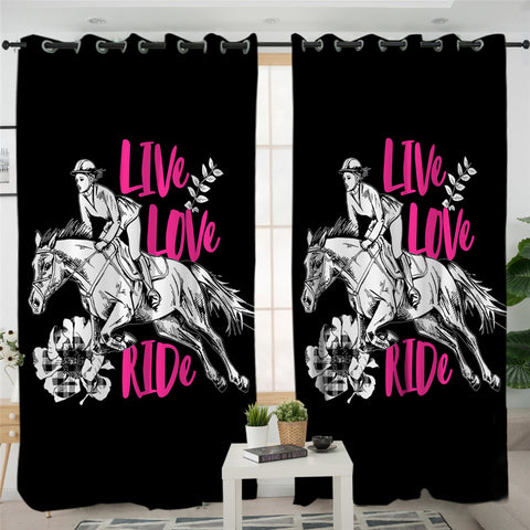 Image of Horse Race 2 Panel Curtains