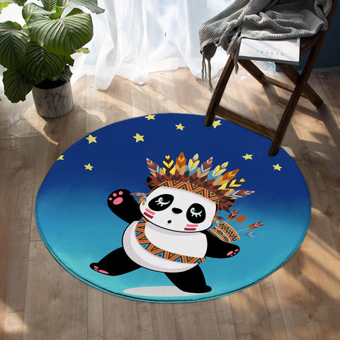 Image of Starry Tribal Panda SW0477 Round Rug