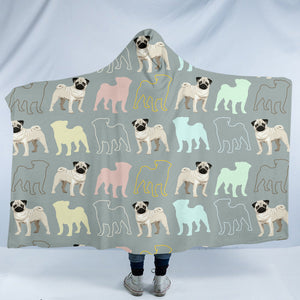 Pug Patterns SW0985 Hooded Blanket