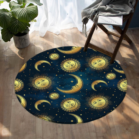Image of Suns & Moons SW0055 Round Rug