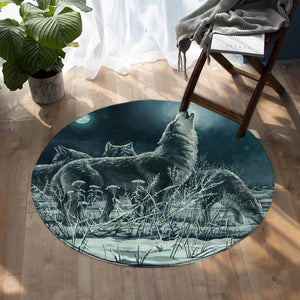 Snow Wolves SW0302 Round Rug