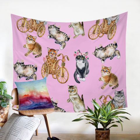 Image of Cat Patterns SW1298 Tapestry