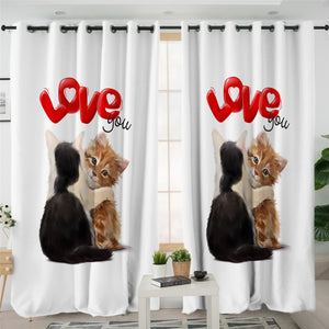 Cat Love 2 Panel Curtains