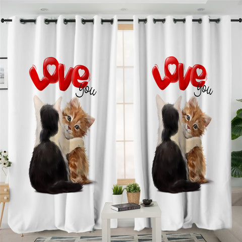Image of Cat Love 2 Panel Curtains