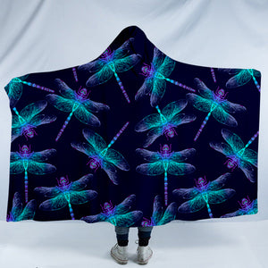 Night Glow Dragonflies SW0871 Hooded Blanket