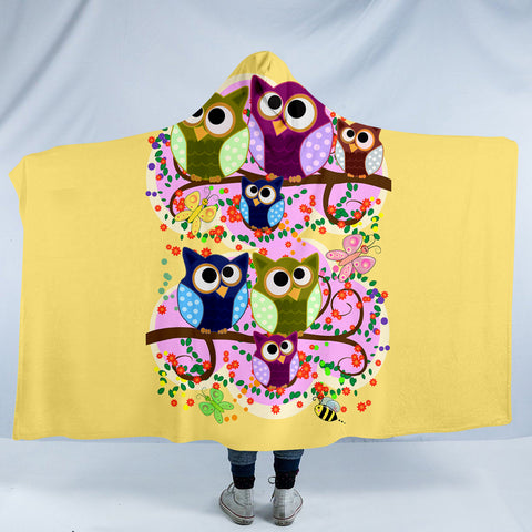 Image of Owl Party SW0528 Hooded Blanket
