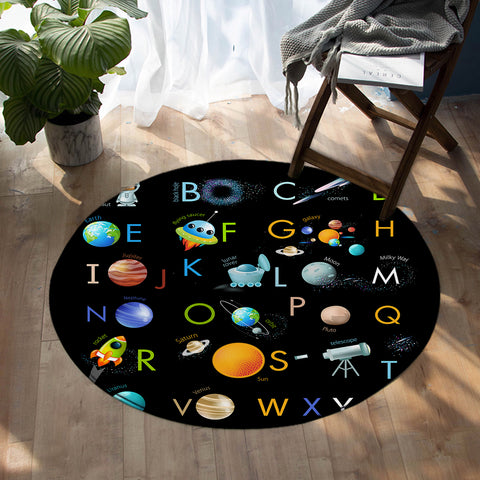 Image of Planetary Alphabet SW0509 Round Rug