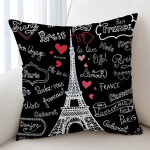 Eiffel Love Themed Cushion Cover - Beddingify