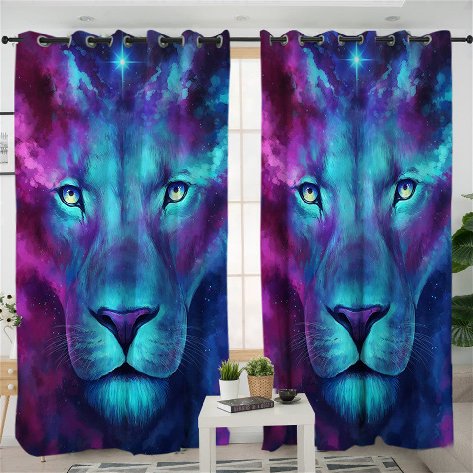 Cosmic Lion 2 Panel Curtains