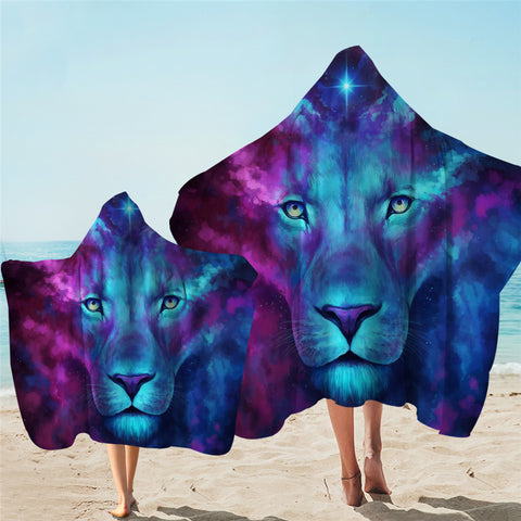 Image of Nebula Lion Hooded Towel
