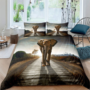 Walking Elephant Bedding Set