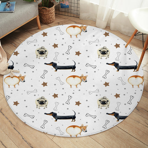 Image of Bones & Puppies SW1644 Round Rug