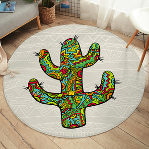 Stylized Cactus SW1890 Round Rug