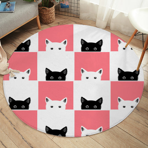 Image of Cat Blocks SW1653 Round Rug