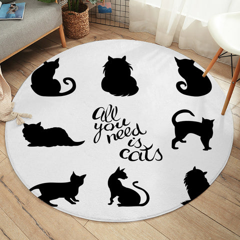 Image of Cat Shadows SW1847 Round Rug