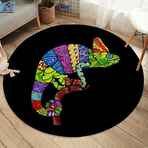 Image of Stylized Chameleon SW2008 Round Rug