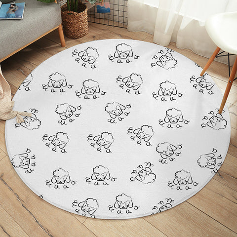 Image of Cute Pup SW2015 Round Rug