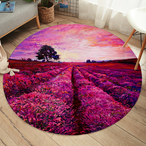 Image of Painted Lavender Fields SW2251 Round Rug