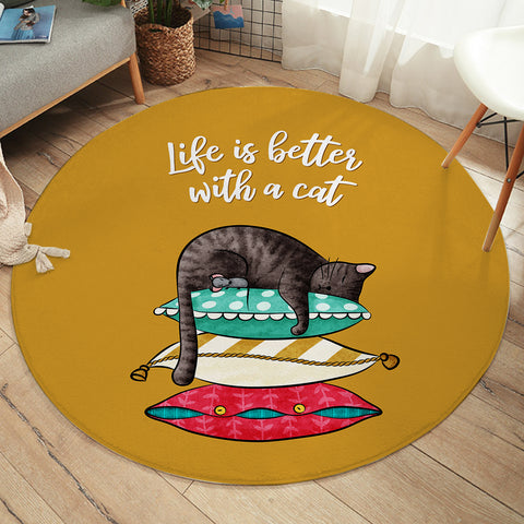 Image of Cat Snooze SW2400 Round Rug