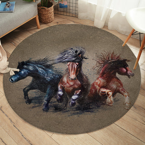 Image of Racing Horses SW2192 Round Rug