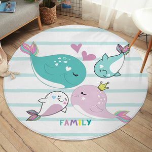 Whale Family SW2428 Round Rug