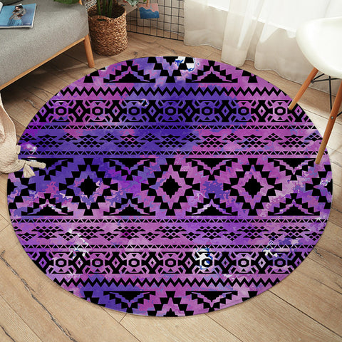 Image of Purplish Line Decoration SW1902 Round Rug