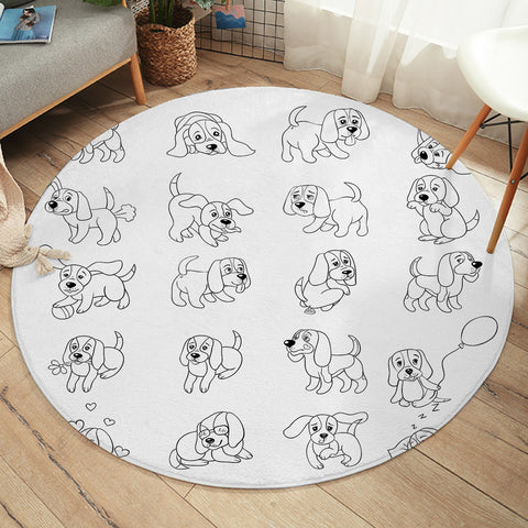 Image of Puppies SW2006 Round Rug