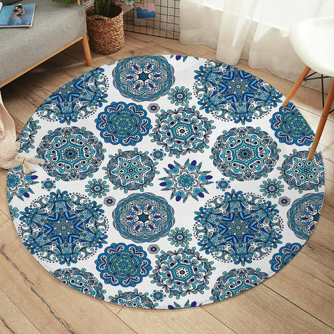 Image of Decorated Rings SW2231 Round Rug