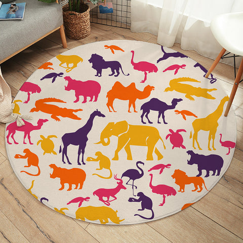 Image of Animal Colored Shadows SW1652 Round Rug