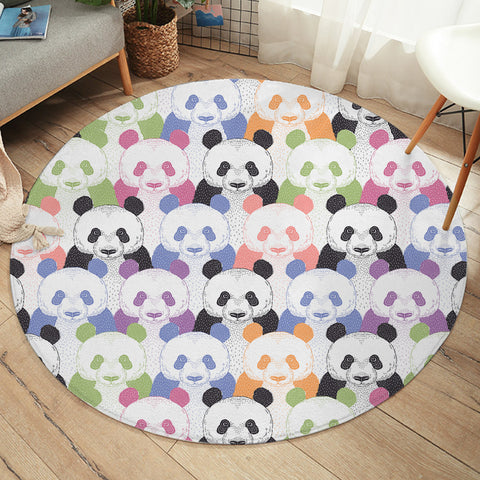 Image of Colored Panda SW2043 Round Rug
