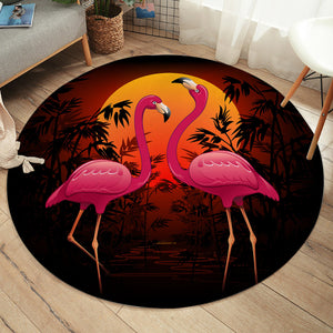 Sunset Flamingos SW1617 Round Rug