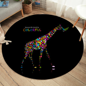 Colorful Giraffe SW2189 Round Rug