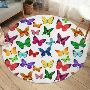 Colorful Butterflies SW1898 Round Rug