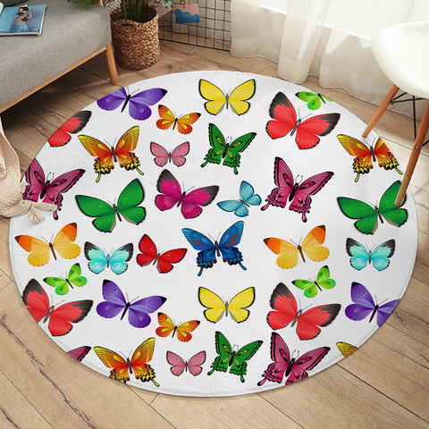 Image of Colorful Butterflies SW1898 Round Rug