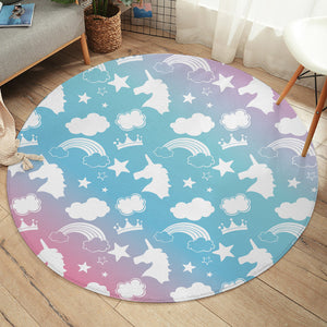 Rainbow Unicorn Shapes SW1897 Round Rug