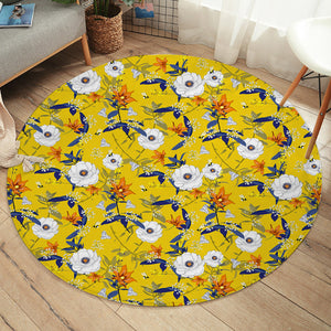 Flower Patterns Yellow SW2171 Round Rug