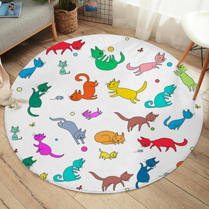 Colorful Cats SW1740 Round Rug