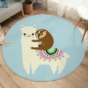 Llama Sloth SW1662 Round Rug