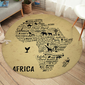 African Map SW1760 Round Rug