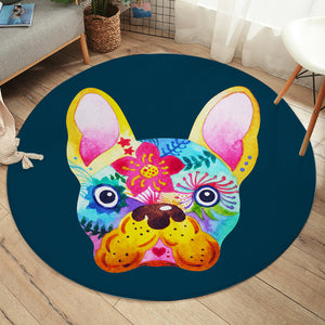 Pug In Awe SW1633 Round Rug