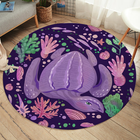 Image of Purple Turtle SW2521 Round Rug