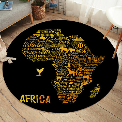 Image of African Map SW1761 Round Rug