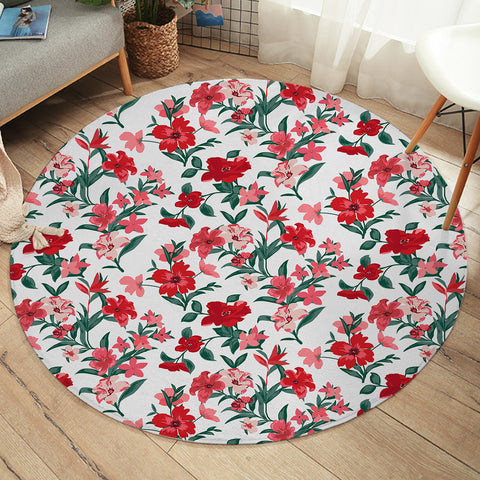 Image of Red Blossom SW2243 Round Rug