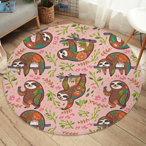 Chilling Sloths SW1667 Round Rug