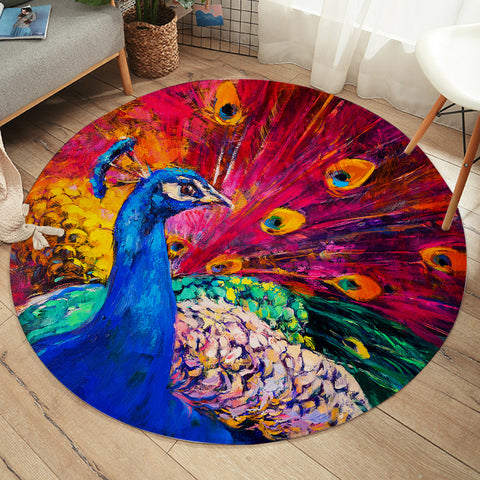 Image of Painted Peacock SW2236 Round Rug