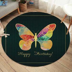 HBD Butterfly Card SW2057 Round Rug