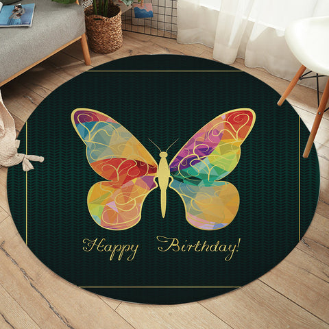 Image of HBD Butterfly Card SW2057 Round Rug