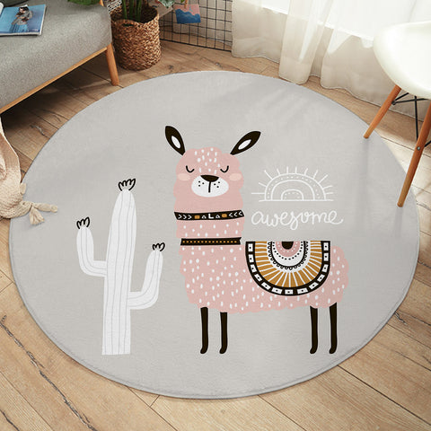 Image of Awesome Llama SW1904 Round Rug