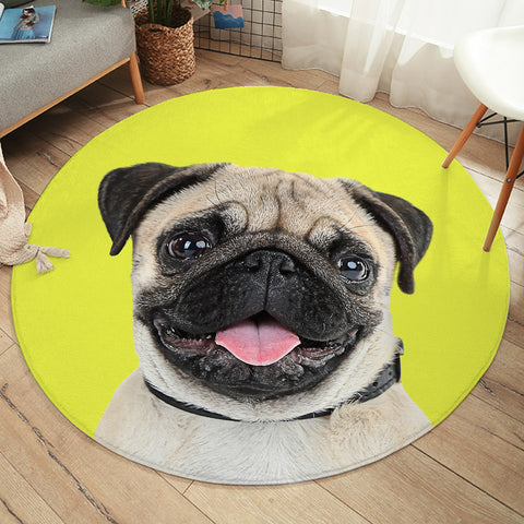 Image of Cute Pug SW2406 Round Rug